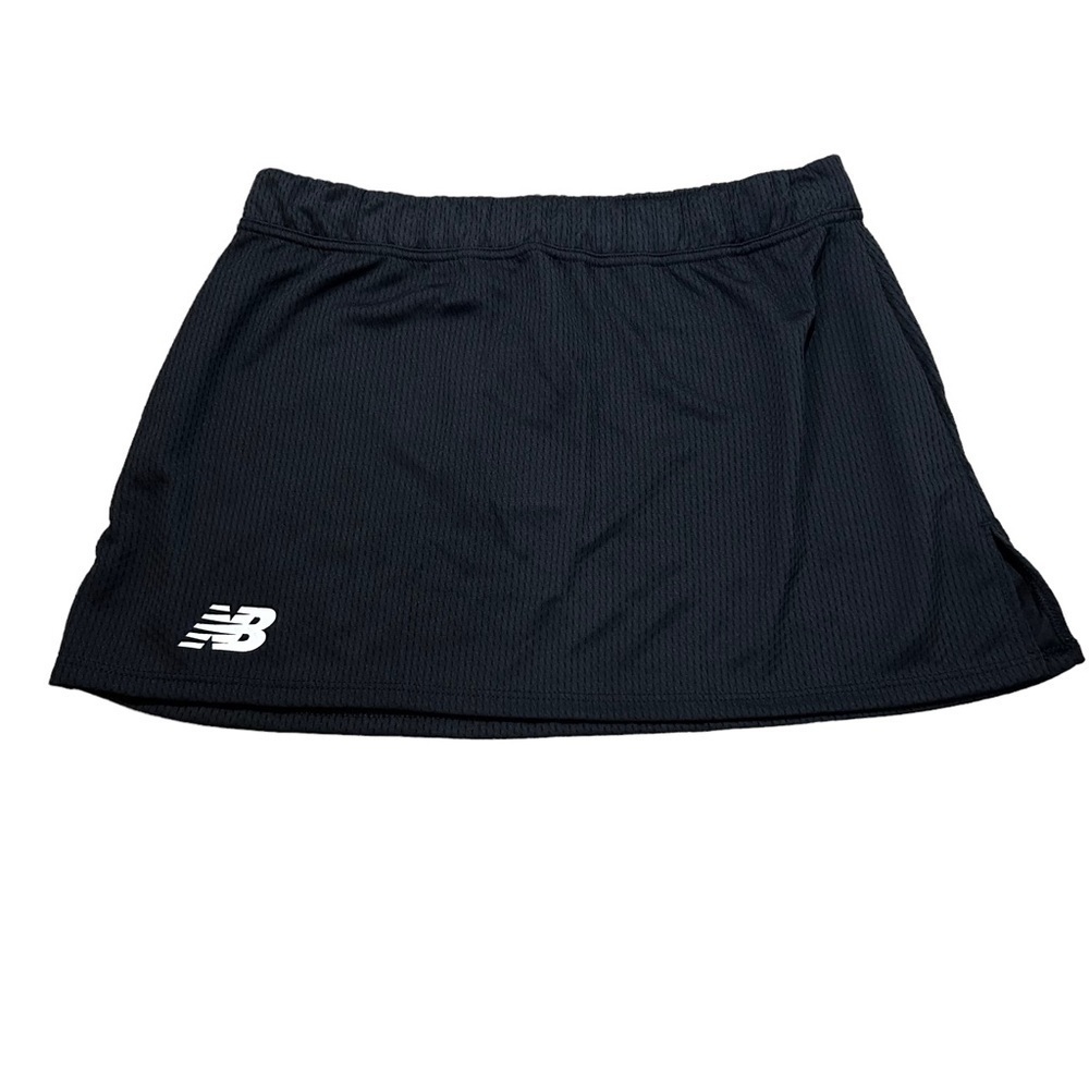 New Balance Womens Black Elastic Tie Waist Pull On Athletic Skirt Size M